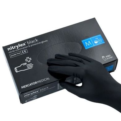 Цена: 330 грн. Фото: Перчатки Nitrylex M одноразовые нитриловые черные 100 шт. LAMiNi.SHOP