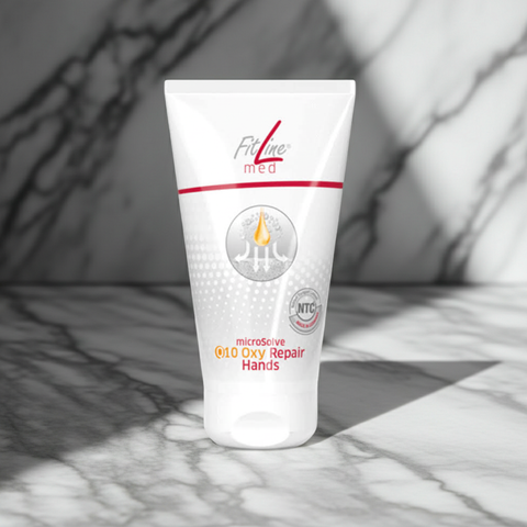 Цена: 900 грн. FitLine Med Q10 Oxy Repair Hands крем для рук 75 мл