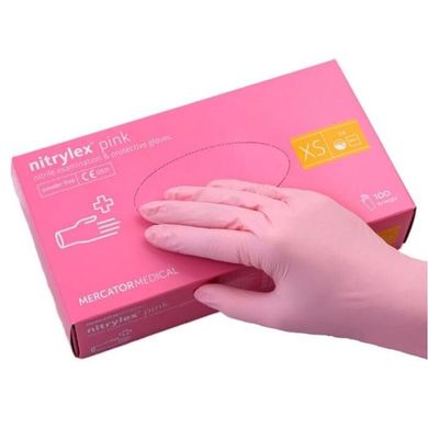 Цена: 330 грн. Фото: Перчатки Nitrylex XS одноразовые нитриловые розовые 100 шт. LAMiNi.SHOP