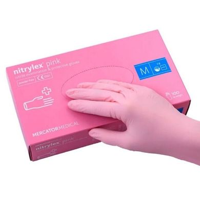 Цена: 330 грн. Фото: Перчатки Nitrylex M одноразовые нитриловые розовые 100 шт. LAMiNi.SHOP