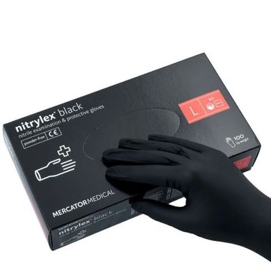 Цена: 330 грн. Фото: Перчатки Nitrylex L одноразовые нитриловые черные 100 шт. LAMiNi.SHOP